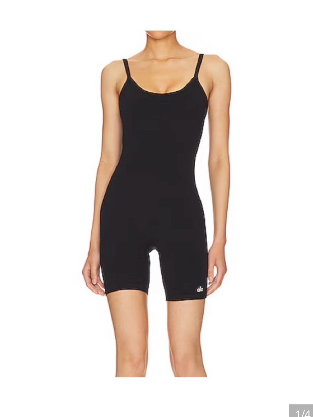 ALO Yoga Black Sculpting Bodysuit with Slim Straps